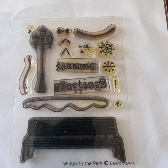 LAWN Fawn Winter in the Park Clear Cling Stamp Set Cardmaking Scrapbooking DIY - Picture 2 of 5